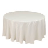 Lamour Satin 120" Round Tablecloth Ivory - Seamless Table Cover with Soft Tempered Sheen