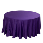 Lamour Satin 120" Round Tablecloth Purple - Seamless Table Cover with Soft Tempered Sheen