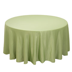 Lamour Satin 120" Round Tablecloth Sage Green - Seamless Table Cover with Soft Tempered Sheen