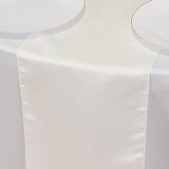 Lamour Satin 12"x108" Table Runner Ivory - Smooth & Lustrous Finish