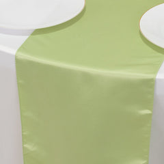 Lamour Satin 12"x108" Table Runner Sage Green - Smooth & Lustrous Finish