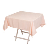 Lamour Satin 54"x54" Square Tablecloth Blush - Durable & Silk-Like Table Cover