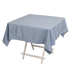 Lamour Satin 54"x54" Square Tablecloth Dusty Blue - Durable & Silk-Like Table Cover