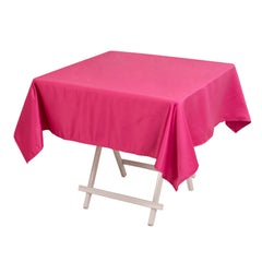 Lamour Satin 54"x54" Square Tablecloth Fuchsia - Durable & Silk-Like Table Cover
