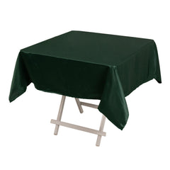 Lamour Satin 54"x54" Square Tablecloth Hunter Emerald Green - Durable & Silk-Like Table Cover