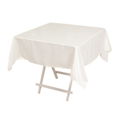 Lamour Satin 54"x54" Square Tablecloth Ivory - Durable & Silk-Like Table Cover