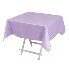 Lamour Satin 54"x54" Square Tablecloth Lavender Lilac - Durable & Silk-Like Table Cover