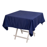 Lamour Satin 54"x54" Square Tablecloth Navy Blue - Durable & Silk-Like Table Cover