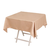 Lamour Satin 54"x54" Square Tablecloth Nude - Durable & Silk-Like Table Cover