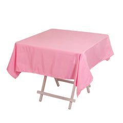 Lamour Satin 54"x54" Square Tablecloth Pink - Durable & Silk-Like Table Cover