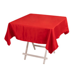 Lamour Satin 54"x54" Square Tablecloth Red - Durable & Silk-Like Table Cover