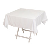 Lamour Satin 54"x54" Square Tablecloth White - Durable & Silk-Like Table Cover for Weddings & Parties