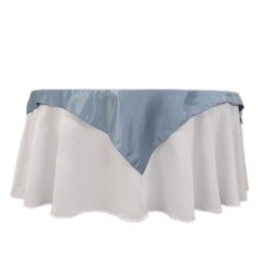 Lamour Satin 54"x54" Table Overlay Square Tablecloth Dusty Blue - Durable & Silk-Like Table Cover