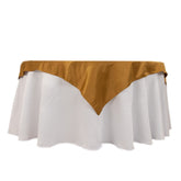 Lamour Satin 54"x54" Table Overlay Square Tablecloth Gold - Durable & Silk-Like Table Cover for Weddings & Parties