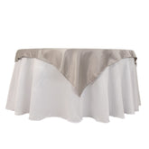 Lamour Satin 54"x54" Table Overlay Square Tablecloth Silver - Durable & Silk-Like Table Cover