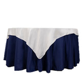 Lamour Satin 54"x54" Table Overlay Square Tablecloth White - Durable & Silk-Like Table Cover for Weddings & Parties