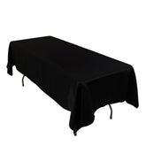 Lamour Satin 60"x102" Rectangle Tablecloth Black - Durable & Silky Soft Feel Table Cover for Weddings & Banquets