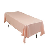 Lamour Satin 60"x102" Rectangle Tablecloth Blush - Durable & Silky Soft Feel Table Cover