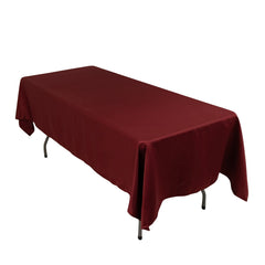 Lamour Satin 60"x102" Rectangle Tablecloth Burgundy - Durable & Silky Soft Feel Table Cover