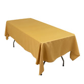 Lamour Satin 60"x102" Rectangle Tablecloth Champagne - Durable & Silky Soft Feel Table Cover