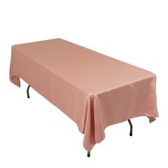 Lamour Satin 60"x102" Rectangle Tablecloth Dusty Rose - Durable & Silky Soft Feel Table Cover