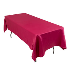 Lamour Satin 60"x102" Rectangle Tablecloth Fuchsia - Durable & Silky Soft Feel Table Cover