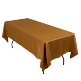 Lamour Satin 60"x102" Rectangle Tablecloth Gold - Durable & Silky Soft Feel Table Cover for Weddings & Banquets