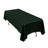 Lamour Satin 60"x102" Rectangle Tablecloth Hunter Emerald Green - Durable & Silky Soft Feel Table