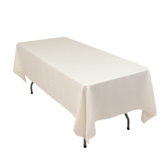 Lamour Satin 60"x102" Rectangle Tablecloth Ivory - Durable & Silky Soft Feel Table Cover
