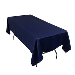 Lamour Satin 60"x102" Rectangle Tablecloth Navy Blue - Durable & Silky Soft Feel Table Cover