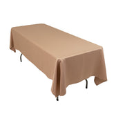 Lamour Satin 60"x102" Rectangle Tablecloth Nude - Durable & Silky Soft Feel Table Cover