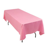 Lamour Satin 60"x102" Rectangle Tablecloth Pink - Durable & Silky Soft Feel Table Cover