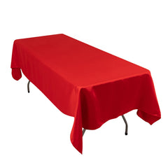 Lamour Satin 60"x102" Rectangle Tablecloth Red - Durable & Silky Soft Feel Table Cover