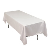 Lamour Satin 60"x102" Rectangle Tablecloth White - Durable & Silky Soft Feel Table Cover for Weddings & Banquets