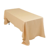 Lamour Satin 60"x126" Rectangle Tablecloth Beige - Soft & Silk-Like Table Cover