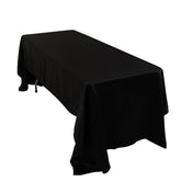 Lamour Satin 60"x126" Rectangle Tablecloth Black - Soft & Silk-Like Table Cover for Upscale Dining