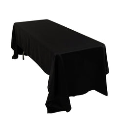 Lamour Satin 60"x126" Rectangle Tablecloth Black - Soft & Silk-Like Table Cover for Upscale Dining