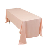 Lamour Satin 60"x126" Rectangle Tablecloth Blush - Soft & Silk-Like Table Cover
