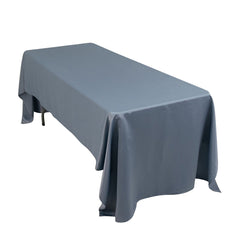 Lamour Satin 60"x126" Rectangle Tablecloth Dusty Blue - Soft & Silk-Like Table Cover