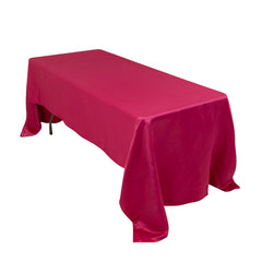 Lamour Satin 60"x126" Rectangle Tablecloth Fuchsia - Soft & Silk-Like Table Cover