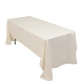 Lamour Satin 60"x126" Rectangle Tablecloth Ivory - Soft & Silk-Like Table Cover