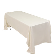 Lamour Satin 60"x126" Rectangle Tablecloth Ivory - Soft & Silk-Like Table Cover