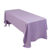 Lamour Satin 60"x126" Rectangle Tablecloth Lavender Lilac - Soft & Silk-Like Table Cover