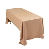 Lamour Satin 60"x126" Rectangle Tablecloth Nude - Soft & Silk-Like Table Cover