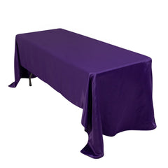 Lamour Satin 60"x126" Rectangle Tablecloth Purple - Soft & Silk-Like Table Cover