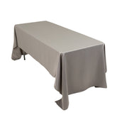 Lamour Satin 60"x126" Rectangle Tablecloth Silver - Soft & Silk-Like Table Cover