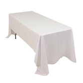 Lamour Satin 60"x126" Rectangle Tablecloth White - Soft & Silk-Like Table Cover for Upscale Dining