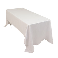 Lamour Satin 60"x126" Rectangle Tablecloth White - Soft & Silk-Like Table Cover for Upscale Dining