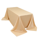 Lamour Satin 90"x132" Rectangle Tablecloth Beige - Soft & Silk-Like Seamless Table Cover