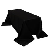 Lamour Satin 90"x132" Rectangle Tablecloth Black - Soft & Silk-Like Seamless Table Cover for Weddings & Parties